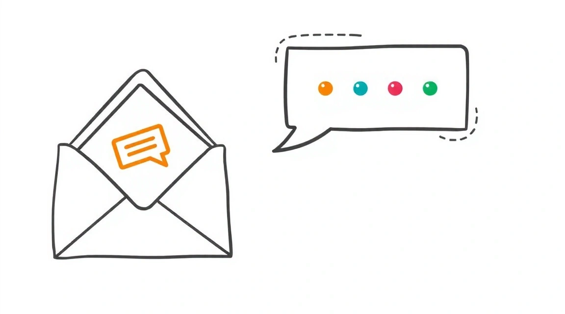 A stylized envelope and a chat bubble icon, representing contact and communication